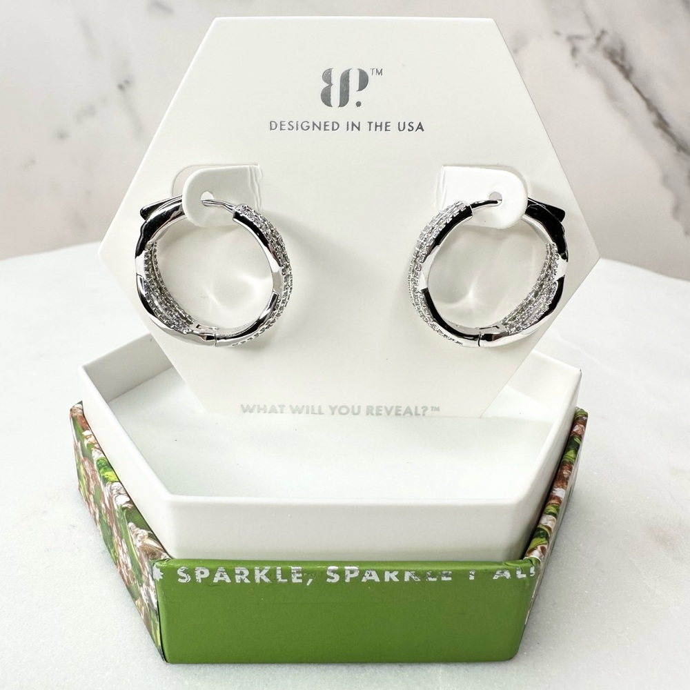 Bomb Party August Peridot Show Me The Sunshine Hoop Earrings RBP7892 NWT